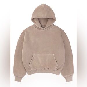 Velour Garments - 1000 GSM Vintage Taupe Reversible Hoodie Medium